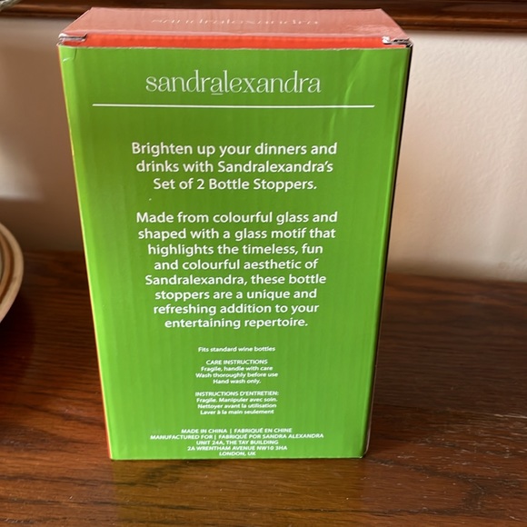 Sandralexandra hand blown glass bottle stoppers pepper lemon set of two - Picture 5 of 5